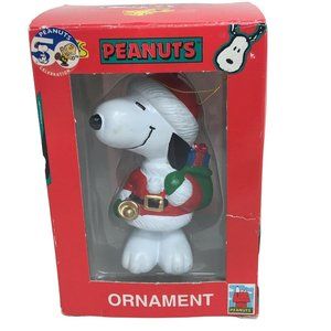 Kurt S Adler Snoopy Christmas Ornament Peanuts 50th Celebration Santa Puppy Dog